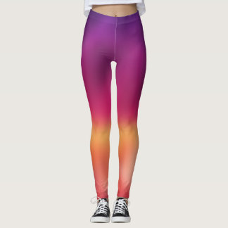 Leggings Coucher de soleil violet orange ombre