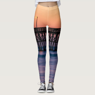 Leggings Coucher du soleil de plage de pilier