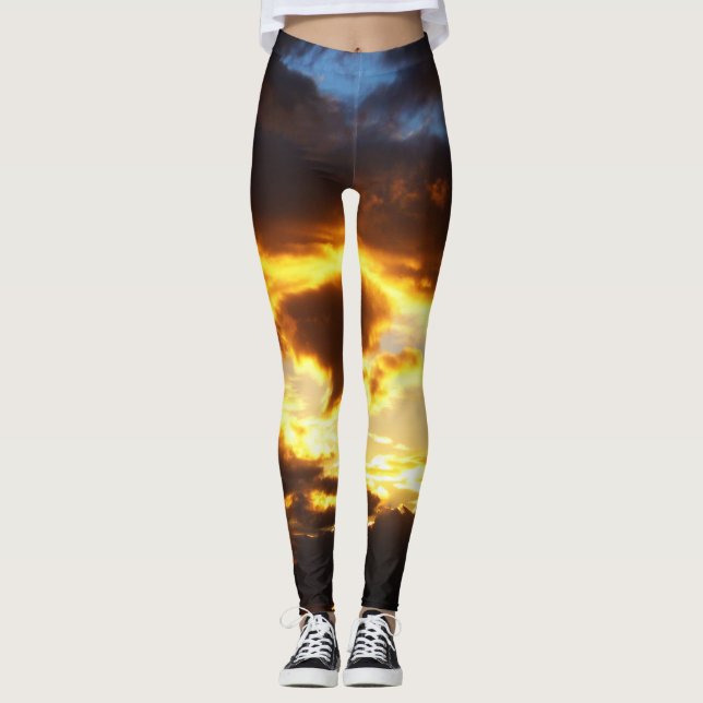 Leggings Coucher du soleil, legue de rêve (Devant)