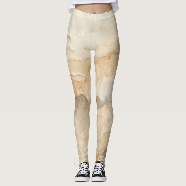 Leggings Couches déchirées texturées biologiques naturelles (Devant)