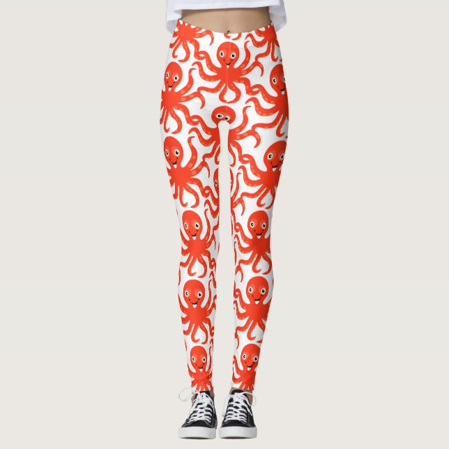 Leggings Coucou rouge souriant Octopus Thunder_Cove (Devant)