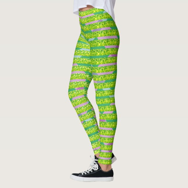 Leggings Couleur Abstraite de la Parties scintillant (Gauche)