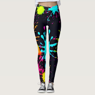 Leggings Couleur artistique éclatée avec peinture à goutte