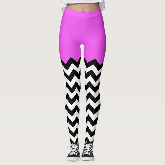 Leggings Couleur bloquant le motif de Chevron (Devant)