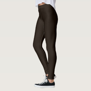 Leggings Couleur Brown et fine Noir One plat