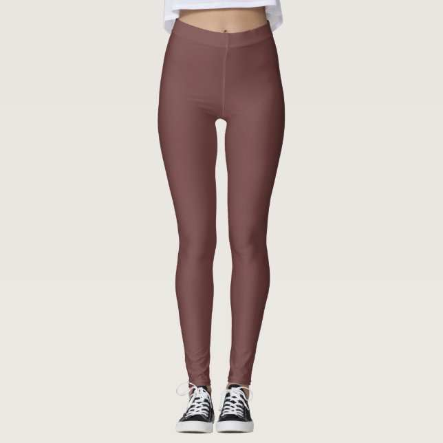 Leggings Couleur Café Profond Uni (Devant)