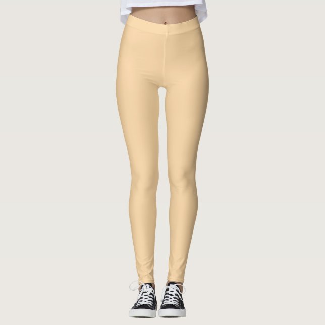 Leggings Couleur Champagne Profond Uni (Devant)
