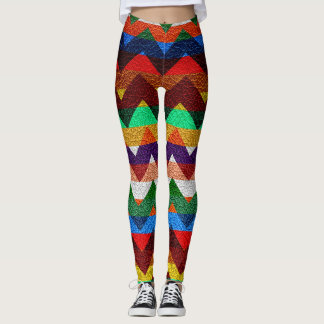 Leggings Couleur Chevron Moderne Cuir #6