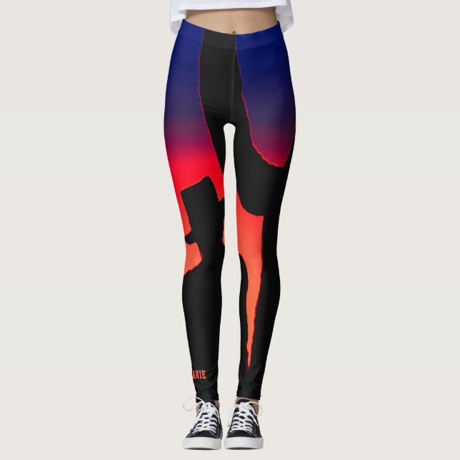 Leggings Couleur Cowboy Rainbow Fashion/Leggings Yoga (Devant)