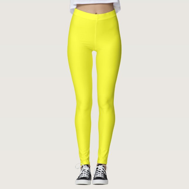 Leggings Couleur de jonquille uni (Devant)