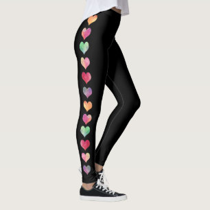 Leggings Couleur de l'air Coeurs d'aquarelle Dames Yoga