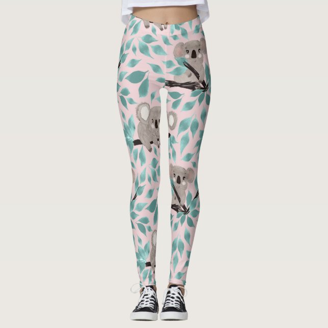 Leggings couleur de l'eau de l'ours de Koala (Devant)