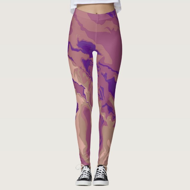 Leggings Couleur de marbre coloré (Devant)