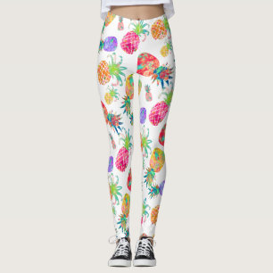Leggings Couleur de PixDezines Aloha Pineapples/DIY Bckgrnd