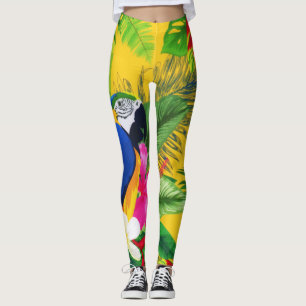 Leggings Couleur d'été des Feuilles du Toucan