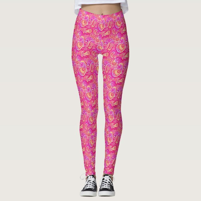 Leggings Couleur douce et rose pastel (Devant)
