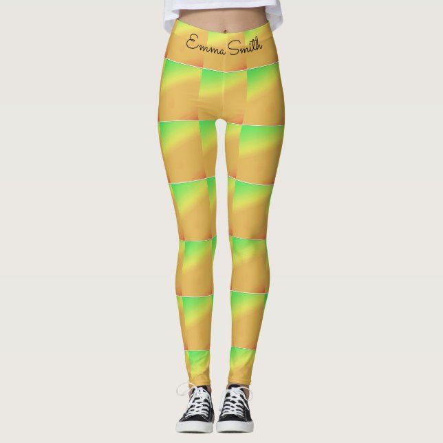 Leggings Couleur du coucher de soleil tropicale mignonne et (Devant)