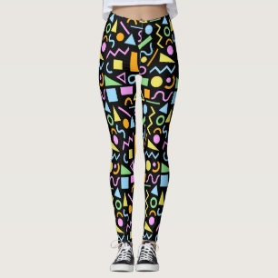 Leggings Couleur du Motif de forme de style des années 80 s