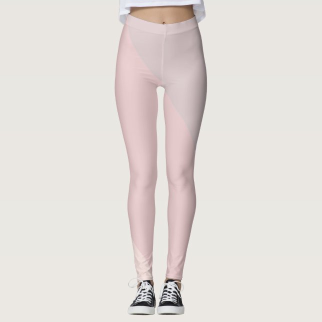 Leggings Couleur en pastel de modèle crème pourpre rose (Devant)
