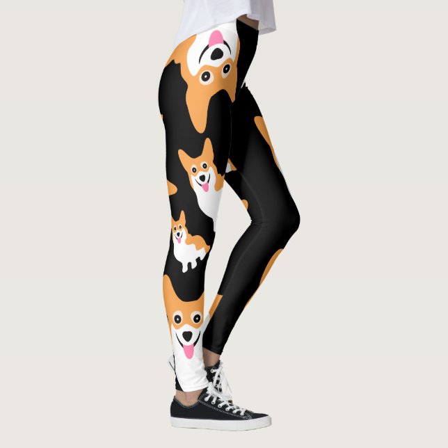 Leggings Couleur faite sur commande mignonne de sourire (Droite)