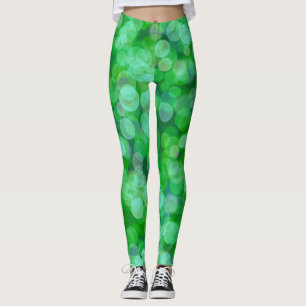 Leggings Couleur flottante verte