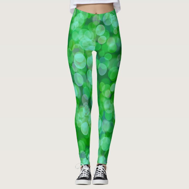 Leggings Couleur flottante verte (Devant)