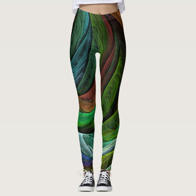 Leggings Couleur Gloire Moderne Art Abstrait Motif Élégant (Devant)