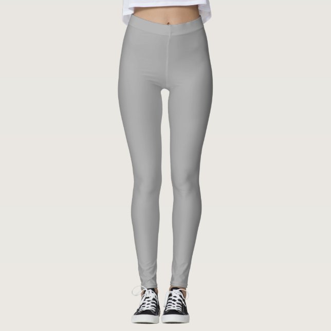 Leggings Couleur Gris Foncé Uni (Devant)