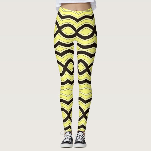 Leggings Couleur jaune "Ratti_Creative_Arts" (Devant)