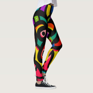 Leggings Couleur multi abstraite moderne