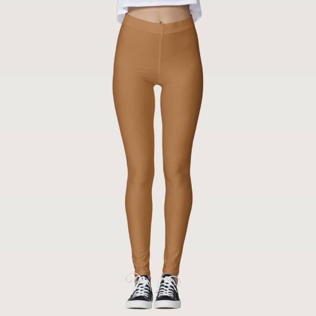 Leggings Couleur Or Foncé Uni (Devant)