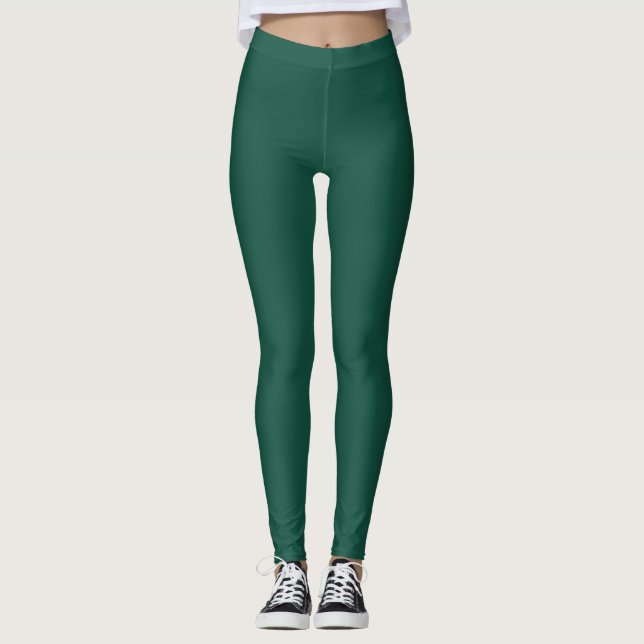 Leggings Couleur pleine verte opale (Devant)
