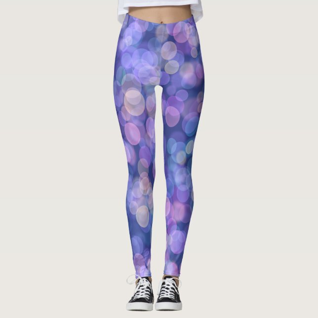 Leggings Couleur pourpre flottante (Devant)