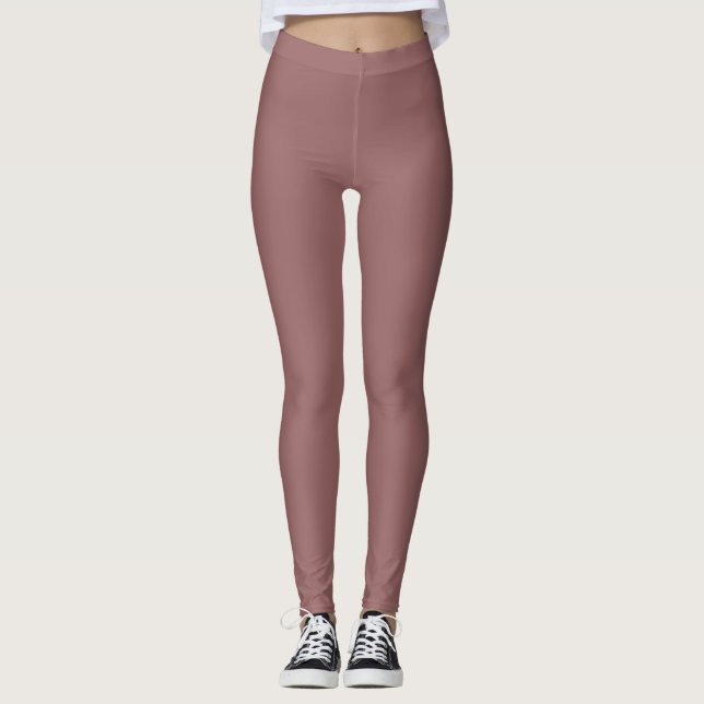 Leggings Couleur Rose Cuivre Uni (Devant)