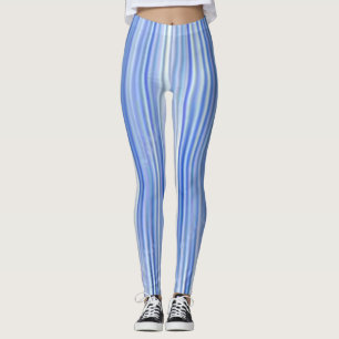 Leggings Couleur Simple Bleu Et Blanc