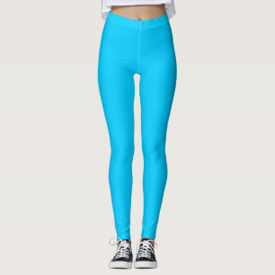 Leggings Couleur solide bleu ciel vif