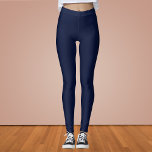 Leggings Couleur solide bleu marine de minuit<br><div class="desc">Couleur solide bleu marine de minuit</div>