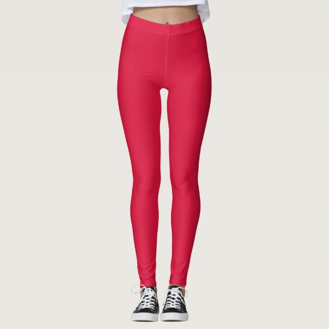 Leggings Couleur solide Crimson | Classique | Élégant | ten (Devant)