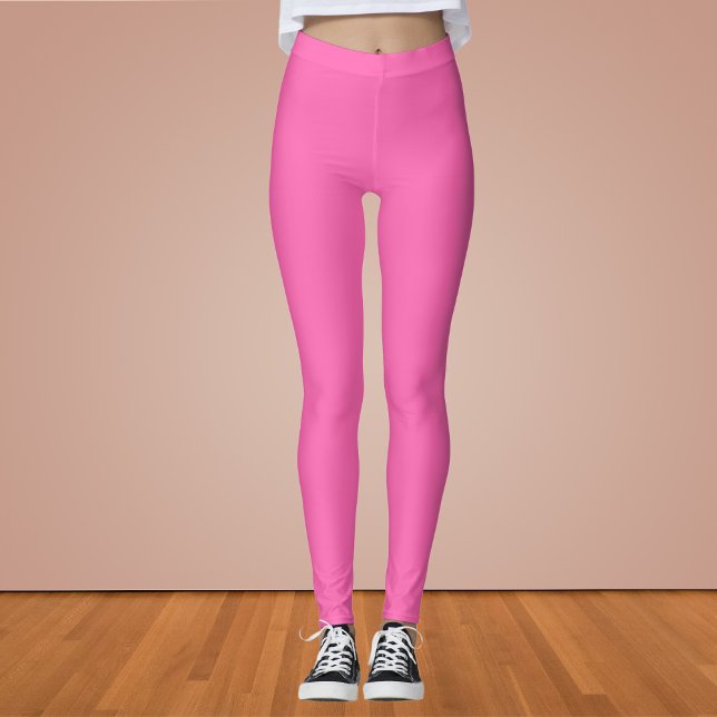 Leggings Couleur solide rose chaud (Créateur téléchargé)