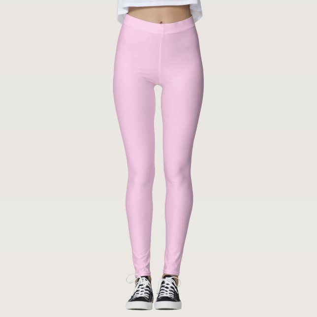 Leggings Couleur solide Rose classique (Devant)