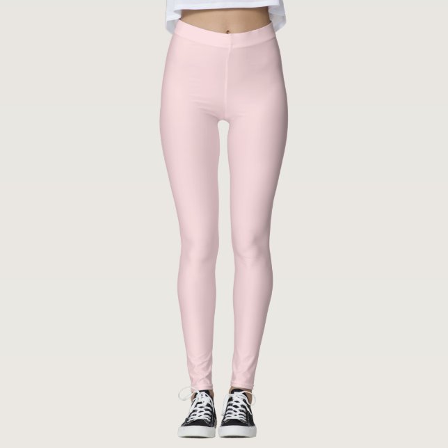 Leggings Couleur solide rose en poudre (Devant)