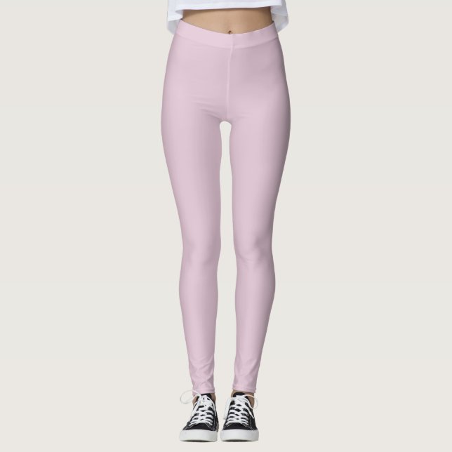 Leggings Couleur solide rose pâle (Devant)