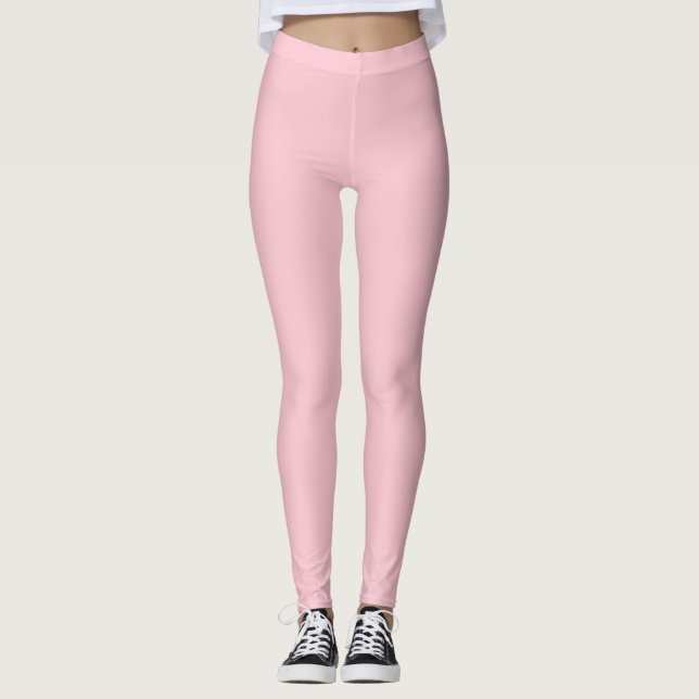 Leggings Couleur solide rose pure (Devant)