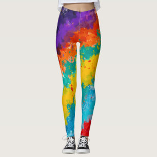 Leggings Couleur Splash Rainbow Paint Mode