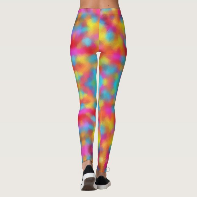 Leggings Couleur tendance rose rouge bleu vert jaune modern (Dos)