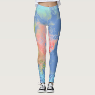 Leggings Couleur Tie Dye Rainbow Pastel