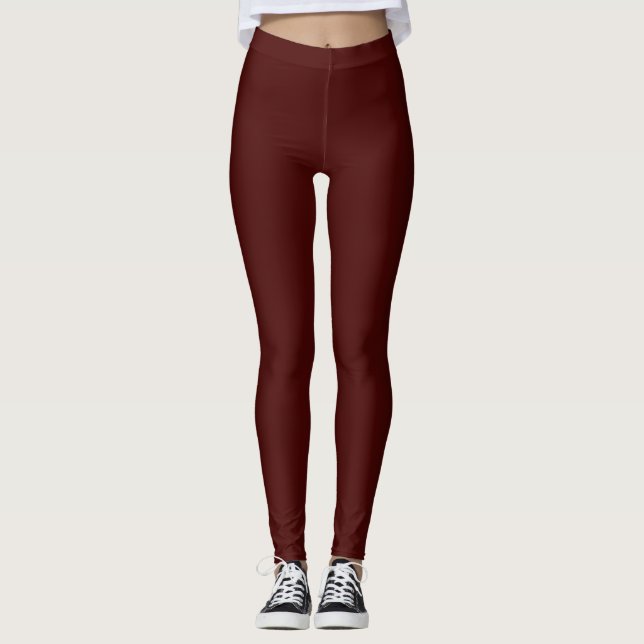 Leggings Couleur uni noir du haricot (Devant)