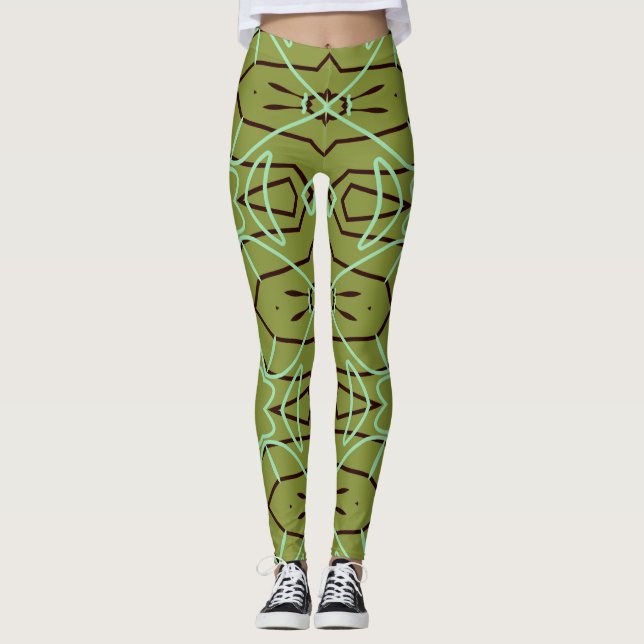 Leggings Couleur vert mignonne tendance "Ratti_Creative_Art (Devant)