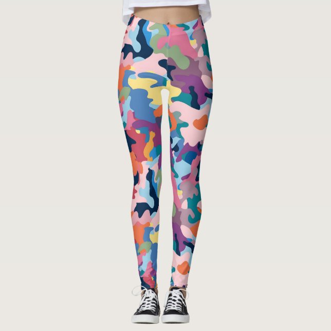 Leggings Couleurs Abstraites du camouflage (Devant)