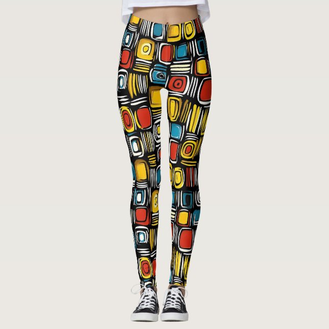 Leggings Couleurs Abstraites psychédélique (Devant)